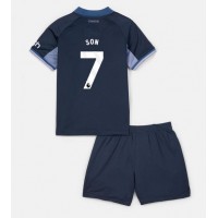 Fotballdrakt Barn Tottenham Hotspur Son Heung-min #7 Bortedraktsett 2023-24 Kortermet (+ Korte bukser)